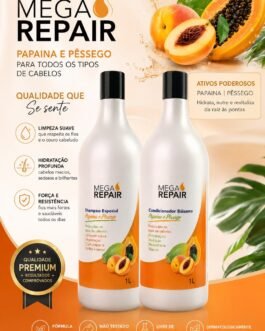 kit shampoo e condicionador papaia e pessego 1lt